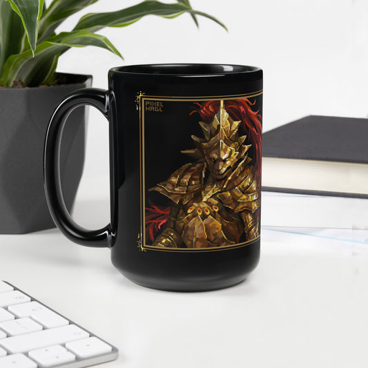 Dragonslayer Ornstein Pixel Art Black Glossy Mug